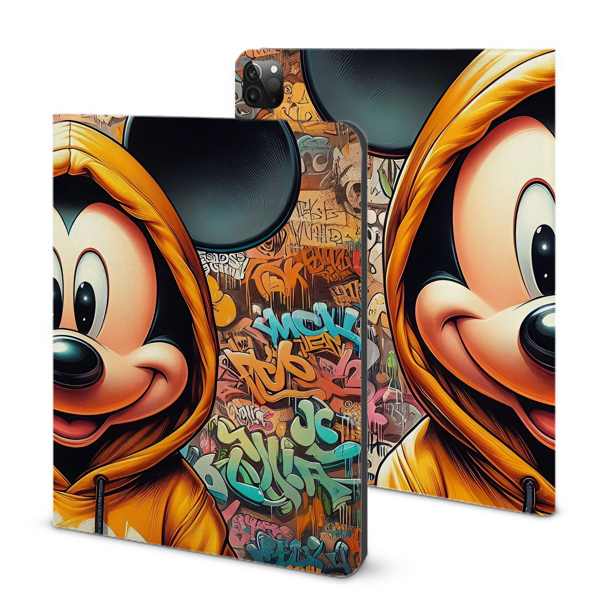 （画像用） ミッキーマウス Mickey Mouse IPadケース ペンホルダー付き ブックスタイルデザイン
